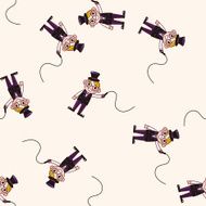 circus tamer cartoon seamless pattern background