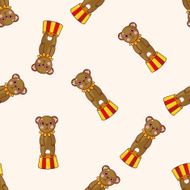 circus animal cartoon seamless pattern background N21