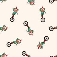 circus clown cartoon seamless pattern background N17