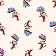circus animal cartoon seamless pattern background N22