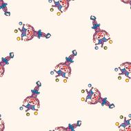 circus clown cartoon seamless pattern background N18