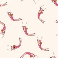 circus juggler cartoon seamless pattern background N3