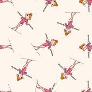 circus juggler cartoon seamless pattern background N4