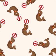 circus animal cartoon seamless pattern background N24
