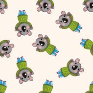 animal koala winter cartoon seamless pattern background