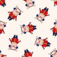 animal pig winter cartoon seamless pattern background