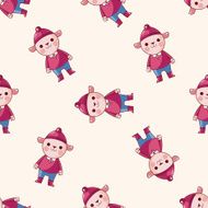 animal sheep winter cartoon seamless pattern background