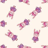 animal rabbit winter cartoon seamless pattern background