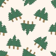 tree cartoon seamless pattern background N14