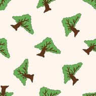 tree cartoon seamless pattern background N16