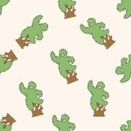tree cartoon seamless pattern background N17