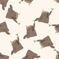 tree cartoon seamless pattern background N24
