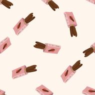 chocolate cartoon seamless pattern background N4