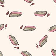 Pet cat litter box 10 cartoon seamless pattern background