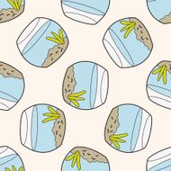 Pet goldfish bowl 10 cartoon seamless pattern background