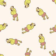 animal dancing cartoon seamless pattern background N9