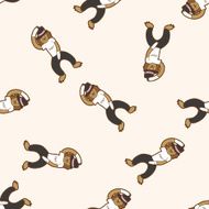 animal dancing cartoon seamless pattern background N10
