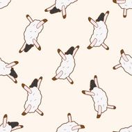 animal dancing cartoon seamless pattern background N13