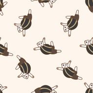 animal dancing cartoon seamless pattern background N15