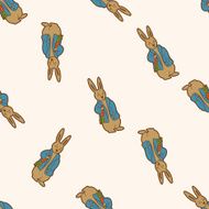 Peter Rabbit cartoon seamless pattern background
