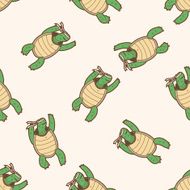 Tortoise and the Hare cartoon seamless pattern background