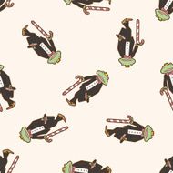 frog prince cartoon seamless pattern background N2