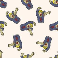 zombie cartoon seamless pattern background N3
