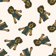 zombie cartoon seamless pattern background N6