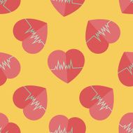 ECG flat icon eps10 seamless pattern background