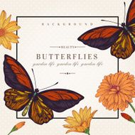Card with butterflies and flowers