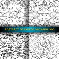 Vector Set of 4 Seamless Monochrome Abstract Pattern N11