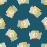 nurse hat flat icon eps10 seamless pattern background