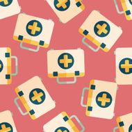 first aid kit flat icon eps10 seamless pattern background N2