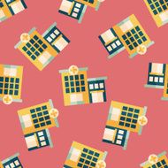 hospital building flat icon eps10 seamless pattern background