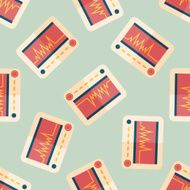 monitor in the ICU flat icon eps10 seamless pattern background