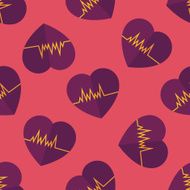 ECG flat icon eps10 seamless pattern background N2
