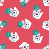 Tooth flat style icon eps10 seamless pattern background N2