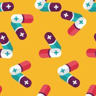 Pills flat icon eps10 seamless pattern background