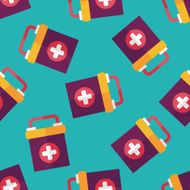 first aid kit flat icon eps10 seamless pattern background N3