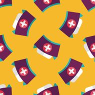 nurse hat flat icon eps10 seamless pattern background N2
