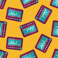monitor in the ICU flat icon eps10 seamless pattern background N2
