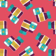 Medical Bottle flat icon eps10 seamless pattern background