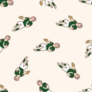 football player cartoon seamless pattern background N33