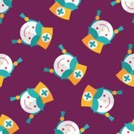 Medical nurse flat icon eps10 seamless pattern background N2