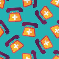 emergency call flat icon eps10 seamless pattern background N2