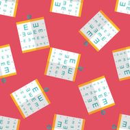 eye test chart flat icon eps10 seamless pattern background
