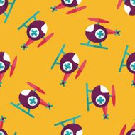 Medical helicopter flat icon eps10 seamless pattern background