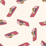 fitness trainer cartoon seamless pattern background N14