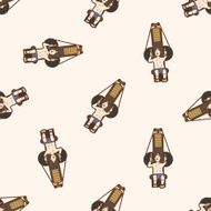 fitness trainer cartoon seamless pattern background N17