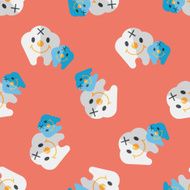 Tooth flat style icon eps10 seamless pattern background N3